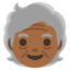 OLDER ADULT emoji with medium-dark skin tone skin tone