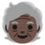 OLDER ADULT emoji with dark skin tone skin tone