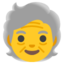 OLDER ADULT emoji in Google's design style - Unicode 1F9D3