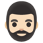 MAN: BEARD emoji with light skin tone skin tone