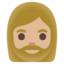 WOMAN: BEARD emoji with medium-light skin tone skin tone