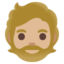 BEARDED PERSON emoji with medium-light skin tone skin tone