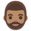 MAN: BEARD emoji with medium skin tone skin tone