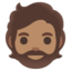 BEARDED PERSON emoji with medium skin tone skin tone