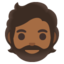 BEARDED PERSON emoji with medium-dark skin tone skin tone