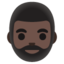 MAN: BEARD emoji with dark skin tone skin tone