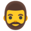 MAN: BEARD emoji in Google's design style - Unicode 1F9D4-200D-2642-FE0F