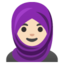 PERSON WITH HEADSCARF emoji with light skin tone skin tone