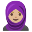 PERSON WITH HEADSCARF emoji with medium-light skin tone skin tone