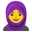 PERSON WITH HEADSCARF emoji in Google's design style - Unicode 1F9D5