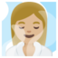 WOMAN IN STEAMY ROOM emoji with medium-light skin tone skin tone