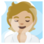 PERSON IN STEAMY ROOM emoji with medium-light skin tone skin tone