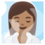 WOMAN IN STEAMY ROOM emoji with medium skin tone skin tone