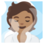 PERSON IN STEAMY ROOM emoji with medium skin tone skin tone