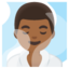 MAN IN STEAMY ROOM emoji with medium-dark skin tone skin tone