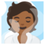 PERSON IN STEAMY ROOM emoji with medium-dark skin tone skin tone