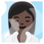 WOMAN IN STEAMY ROOM emoji with dark skin tone skin tone