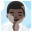 MAN IN STEAMY ROOM emoji with dark skin tone skin tone