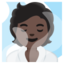 PERSON IN STEAMY ROOM emoji with dark skin tone skin tone