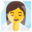 WOMAN IN STEAMY ROOM emoji in Google's design style - Unicode 1F9D6-200D-2640-FE0F