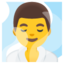 MAN IN STEAMY ROOM emoji in Google's design style - Unicode 1F9D6-200D-2642-FE0F