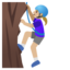 WOMAN CLIMBING emoji with medium-light skin tone skin tone