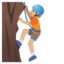 PERSON CLIMBING emoji with medium-light skin tone skin tone