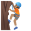 PERSON CLIMBING emoji with medium skin tone skin tone