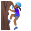 WOMAN CLIMBING emoji with medium-dark skin tone skin tone