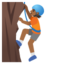 PERSON CLIMBING emoji with medium-dark skin tone skin tone