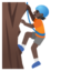 PERSON CLIMBING emoji with dark skin tone skin tone