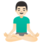 MAN IN LOTUS POSITION emoji with light skin tone skin tone