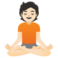 PERSON IN LOTUS POSITION emoji with light skin tone skin tone