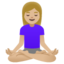 WOMAN IN LOTUS POSITION emoji with medium-light skin tone skin tone