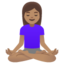 WOMAN IN LOTUS POSITION emoji with medium skin tone skin tone