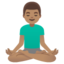 MAN IN LOTUS POSITION emoji with medium skin tone skin tone