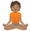 PERSON IN LOTUS POSITION emoji with medium skin tone skin tone