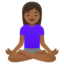 WOMAN IN LOTUS POSITION emoji with medium-dark skin tone skin tone