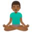 MAN IN LOTUS POSITION emoji with medium-dark skin tone skin tone