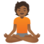 PERSON IN LOTUS POSITION emoji with medium-dark skin tone skin tone