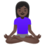 WOMAN IN LOTUS POSITION emoji with dark skin tone skin tone