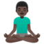 MAN IN LOTUS POSITION emoji with dark skin tone skin tone