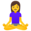 WOMAN IN LOTUS POSITION emoji in Google's design style - Unicode 1F9D8-200D-2640-FE0F