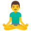 MAN IN LOTUS POSITION emoji in Google's design style - Unicode 1F9D8-200D-2642-FE0F