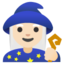 WOMAN MAGE emoji with light skin tone skin tone