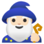 MAN MAGE emoji with light skin tone skin tone