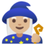 WOMAN MAGE emoji with medium-light skin tone skin tone