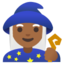 WOMAN MAGE emoji with medium-dark skin tone skin tone