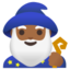 MAN MAGE emoji with medium-dark skin tone skin tone