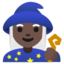 WOMAN MAGE emoji with dark skin tone skin tone